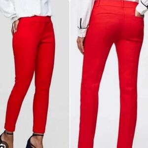 LOFT Marisa Skinny Red Slacks Size 10